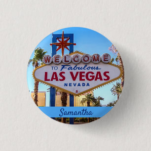 Macaron Rond 2,50 Cm Bienvenue sur le Porte - clé du magazine Las Vega