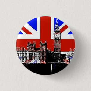 Macaron Rond 2,50 Cm Big Ben et Union Jack