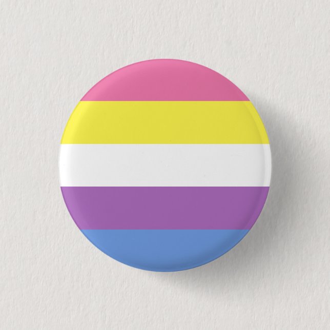 Macaron Rond 2,50 Cm Bigender Pride Button (Yellow) (Devant)