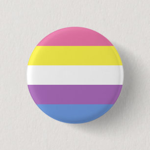 Macaron Rond 2,50 Cm Bigender Pride Button (Yellow)