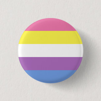 Macaron Rond 2,50 Cm Bigender Pride Button (Yellow)