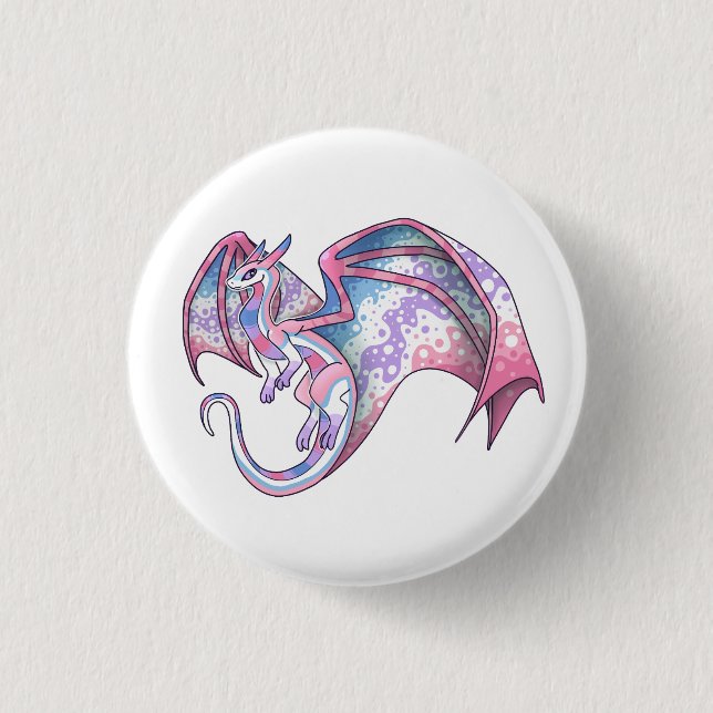 Macaron Rond 2,50 Cm Bigender Pride Dragon (Devant)