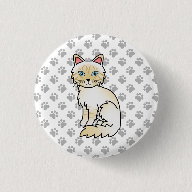 Macaron Rond 2,50 Cm Birman / Ragdoll tabby crème Point Chats & Pattes  (Devant)