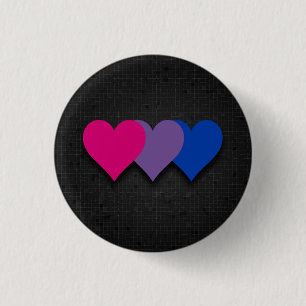 Macaron Rond 2,50 Cm Bisexualité drapeau bouton noir