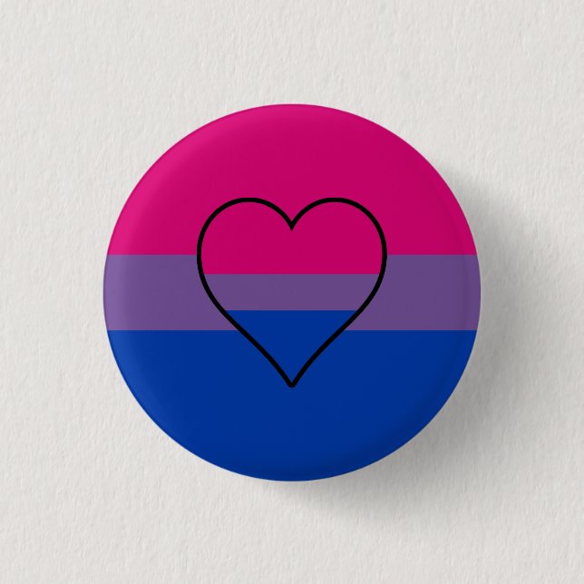 Macaron Rond 2,50 Cm Bisexuality flag button (Devant)