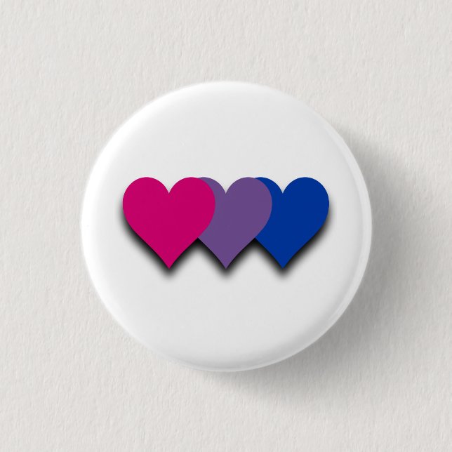 Macaron Rond 2,50 Cm Bisexuality flag button (Devant)