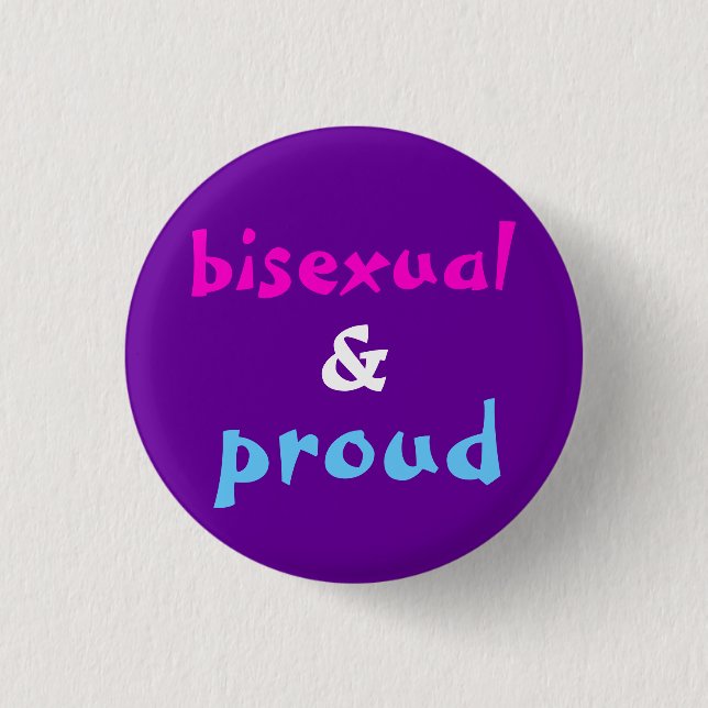 Macaron Rond 2,50 Cm Bisexuel et fier (Devant)