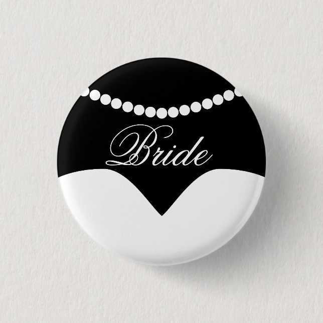 Macaron Rond 2,50 Cm Black Blanc Mariage robe Pearl Collier Bride (Devant)