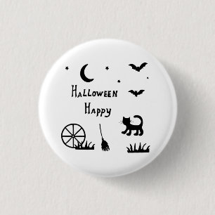 Macaron Rond 2,50 Cm Black Happy Halloween horreur éffrayant