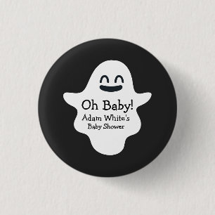 Macaron Rond 2,50 Cm Black & White Oh Baby ! Baby shower d'Halloween fa
