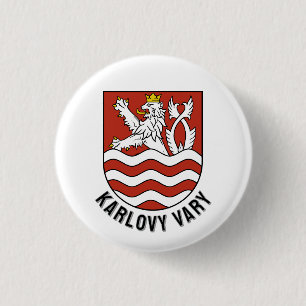 Macaron Rond 2,50 Cm Blason de Karlovy Vary, République tchèque