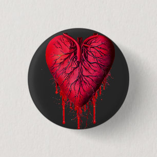 Macaron Rond 2,50 Cm Bleeding Heart Love Heart break surreal Art