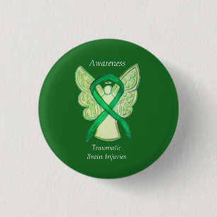 Macaron Rond 2,50 Cm Blessures cérébrales traumatiques (TBI) Ange de se