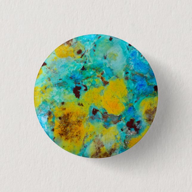 Macaron Rond 2,50 Cm Bleu Chrysocolla Jasper (Devant)
