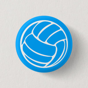 Macaron Rond 2,50 Cm Bleu de bouton de silhouette de volleyball
