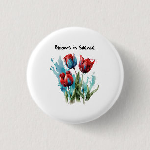 Macaron Rond 2,50 Cm "Blooms in Silence" tulips design poétique