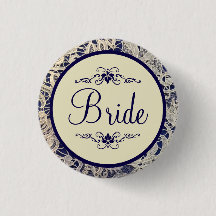 Blue de la marine de la dentelle d'Ivoire Mariée M