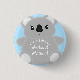 Macaron Rond 2,50 Cm Blue Koala Bear Baby shower