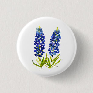 Macaron Rond 2,50 Cm Bluebonnets Texas State Flowers Lupine Watercolor