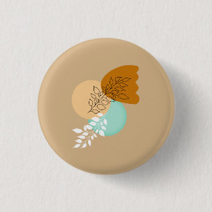 MACARON ROND 2,50 CM BOHO MINIMALIST FEUILLES