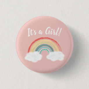 Macaron Rond 2,50 Cm Boho Rainbow Baby shower rose