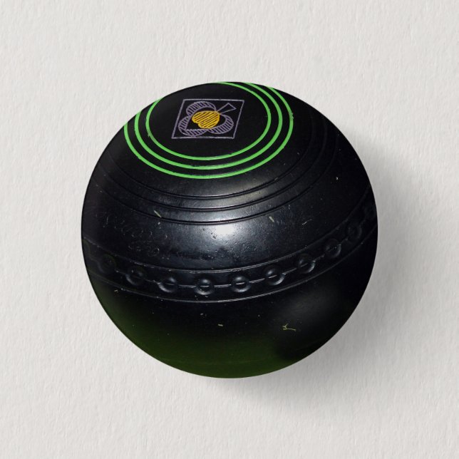 Macaron Rond 2,50 Cm Bol de pelouse noire, (Devant)