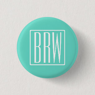 Macaron Rond 2,50 Cm Bold Modern   White on aqua