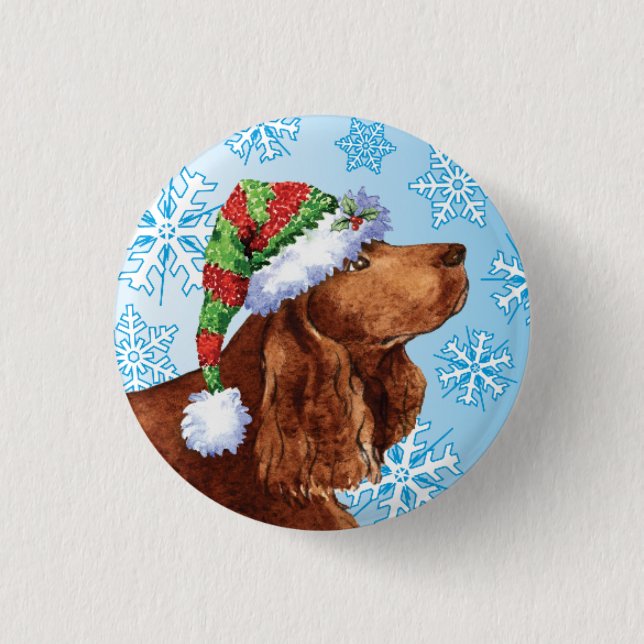 Macaron Rond 2,50 Cm Bon Howlidays Field Spaniel Pinback Button (Devant)