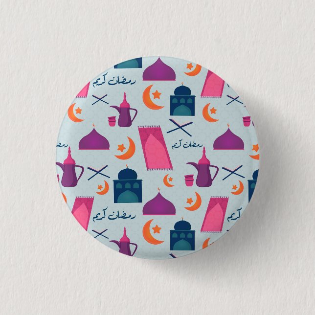 Macaron Rond 2,50 Cm Bon Motif du Ramadan (Devant)