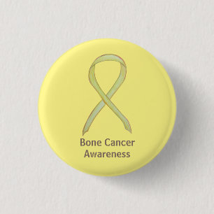Macaron Rond 2,50 Cm Bone Cancer Yellow Awareness Ribbon Custom Pins