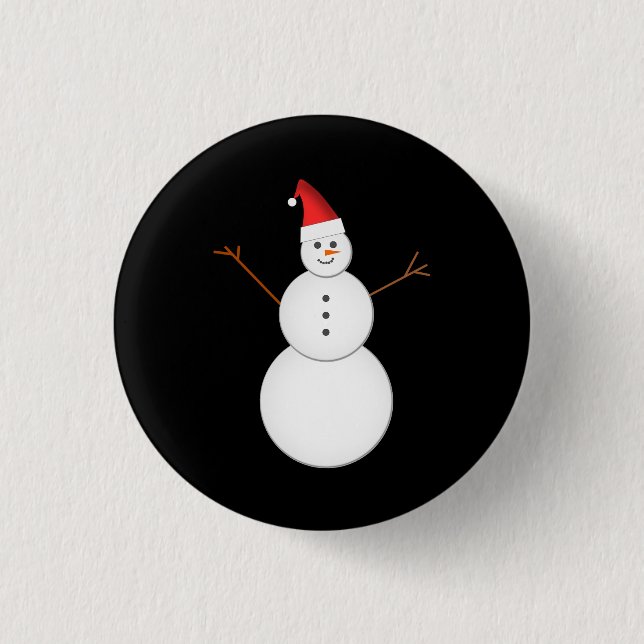 Macaron Rond 2,50 Cm Bonhomme de neige de sourire utilisant un (Devant)