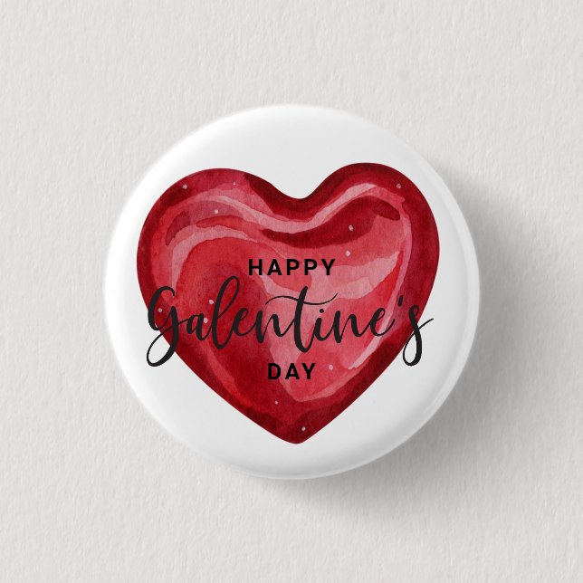 Macaron Rond 2,50 Cm Bonne fête des Galentines (Devant)
