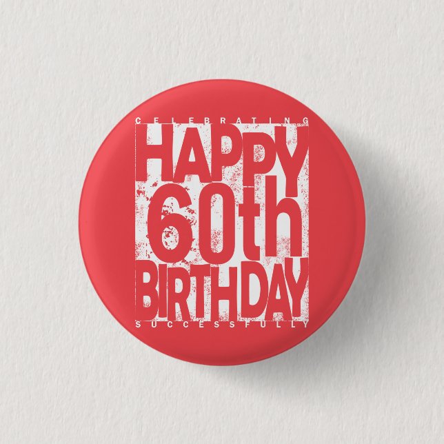 Macaron Rond 2,50 Cm Bonne fête du 60e anniversaire (Devant)