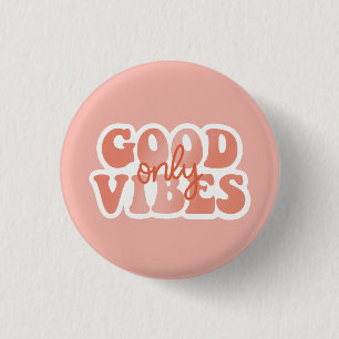 Macaron Rond 2,50 Cm Bonnes Vibrations Uniquement