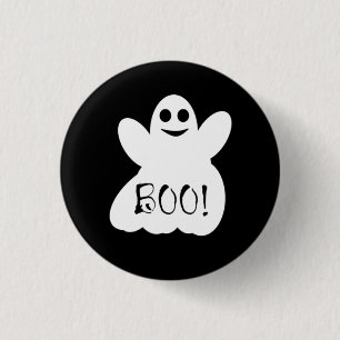 Macaron Rond 2,50 Cm Boo ! Bouton du Fantôme d'Halloween