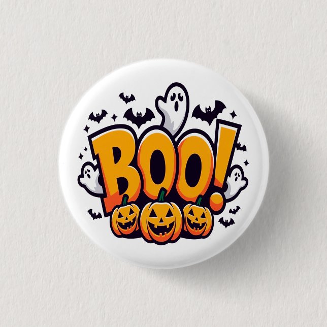 Macaron Rond 2,50 Cm Boo ghosts halloween  (Devant)