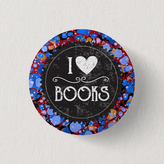 Macaron Rond 2,50 Cm Book Club "I Love Books" (Devant)