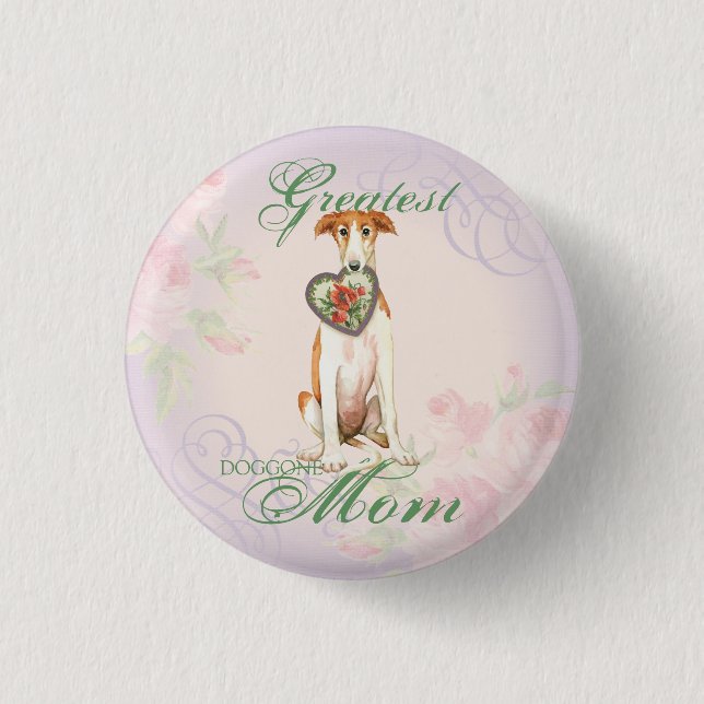 Macaron Rond 2,50 Cm Borzoi Heart Maman (Devant)