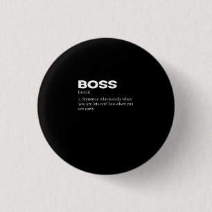 Macaron Rond 2,50 Cm Boss Funny Définition Joyeux Boss's Day
