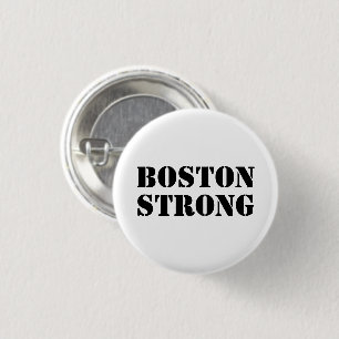 Macaron Rond 2,50 Cm "Boston Strong" noir blanc