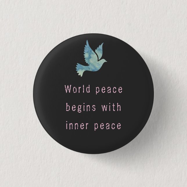 MACARON ROND 2,50 CM BOTON WORLD PEACE (Devant)