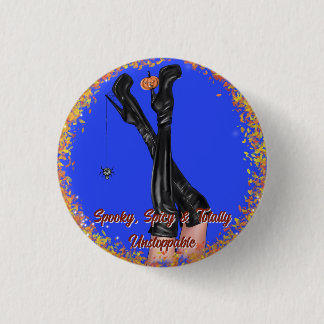 Macaron Rond 2,50 Cm Bottes de sorcière de Halloween Glam Texte personn