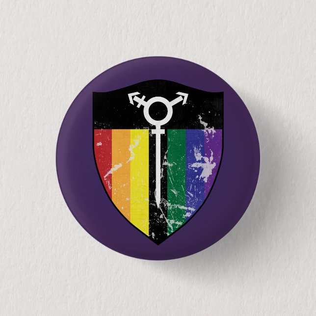 Macaron Rond 2,50 Cm Bouclier 02 (LGBTQIA) de défenseur (Devant)