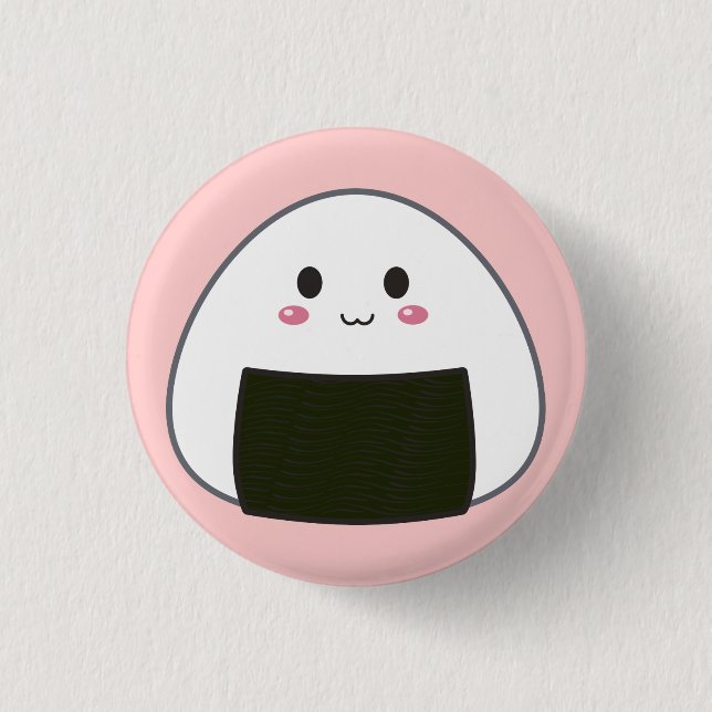 Macaron Rond 2,50 Cm Boule de riz de Kawaii "Onigiri" (Devant)