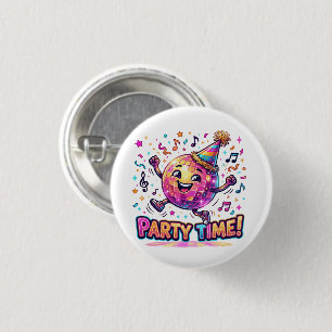 Macaron Rond 2,50 Cm Boule disco dansante Anniversaire Fête Drôle Migno