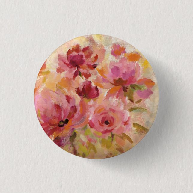 Macaron Rond 2,50 Cm Bouquet des roses (Devant)