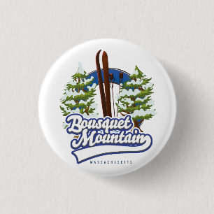 Macaron Rond 2,50 Cm Bousquet Mountain Massachusetts logo Ski
