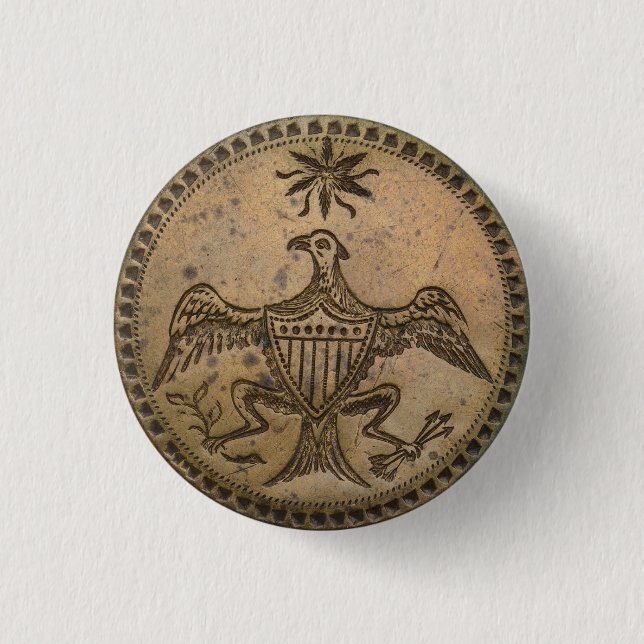 Macaron Rond 2,50 Cm Bouton 2e campagne de Washington (Devant)