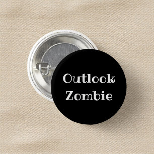 Macaron Rond 2,50 Cm Bouton à épingler Outlook Zombie Drôle de Bureau