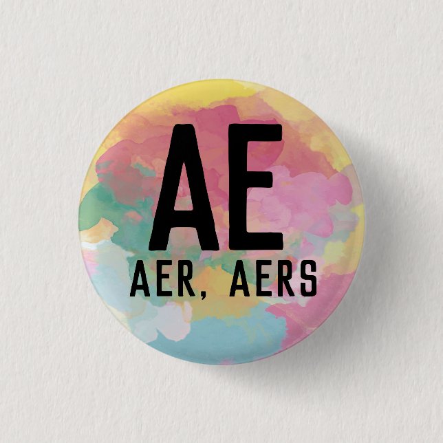 Macaron Rond 2,50 Cm Bouton Ae Aers Pronouns (Devant)